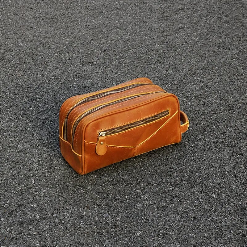 The Nomad Toiletry Bag | Genuine Leather Travel Toiletry Bag Cases and Dopp Bags STEEL HORSE LEATHER 