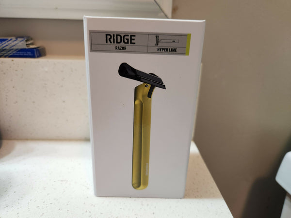 The Ridge Razor in Hyper Lime from One Blade Safety Razor Barbarian's Stockpile 