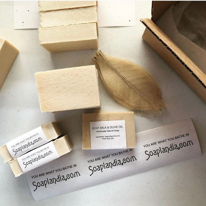 Goat Milk & Olive Oil Bar Soap, Unscented Bath Soap Soaplandia Soap Store 