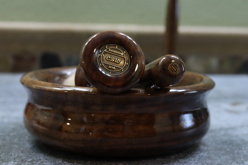 Walnut Wood Hand Crafted Shave Set with Gunmetal Safety Razor Shaving Kit CreationsByWill 