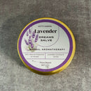 Kitty Karma Studio: Lavender Dreams Salve lid on dark background