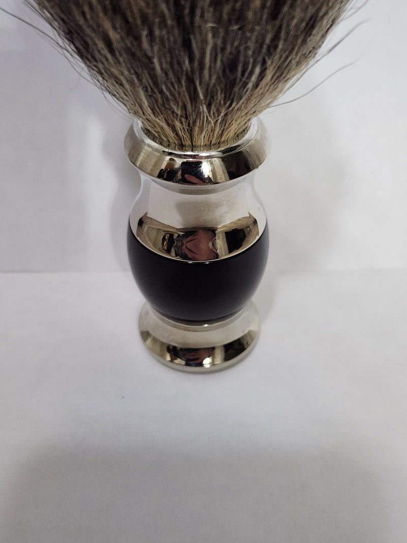 Edwin Jagger Pure Badger Shave Brush in Black and Chrome (light use) Shaving Brush Ice Shave 