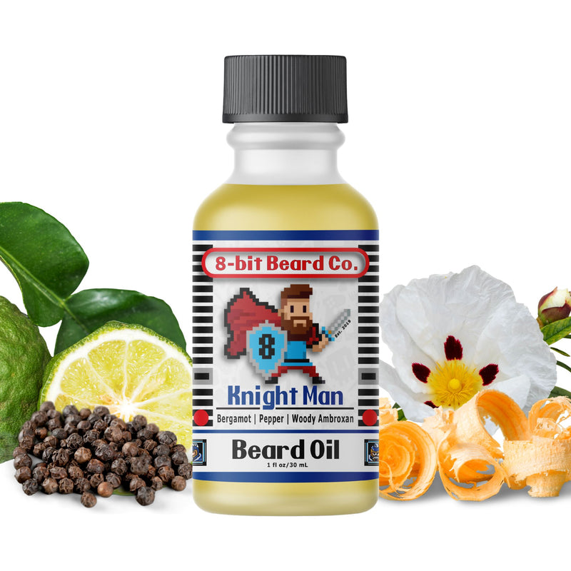 Knight Man | Beard Oil - Bergamot, Pepper, Woodsy Beard Oil 8bit Beard Co. 