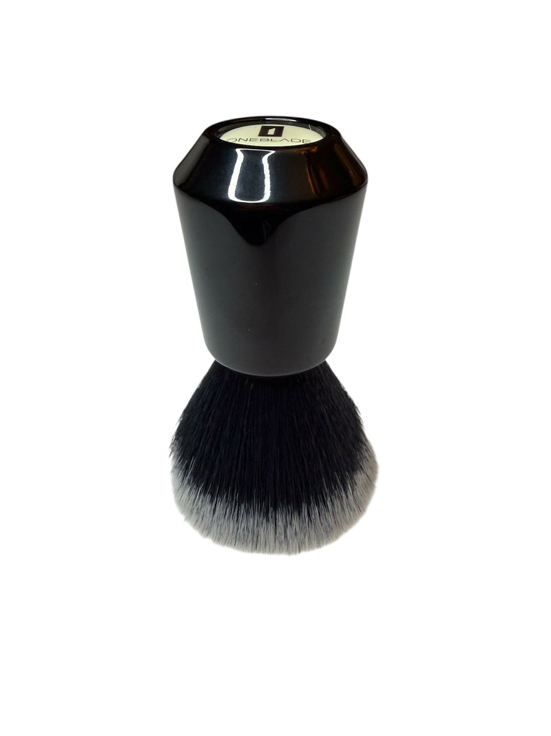One Blade Synthetic Brush with Tuxedo Knot Shaving Brush servedupshaves 