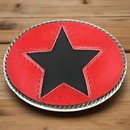 Cut Out Star Belt Buckle - Red - by Mascorro Leather