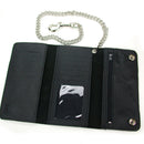 Credit Card Tri-Fold Wallet with Chain - Black - by Mascorro Leather