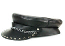 Biker Cap Soft Studded Flat Cap - by Mascorro Leather