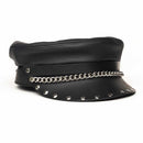 Biker Cap Soft Studded Flat Cap - by Mascorro Leather