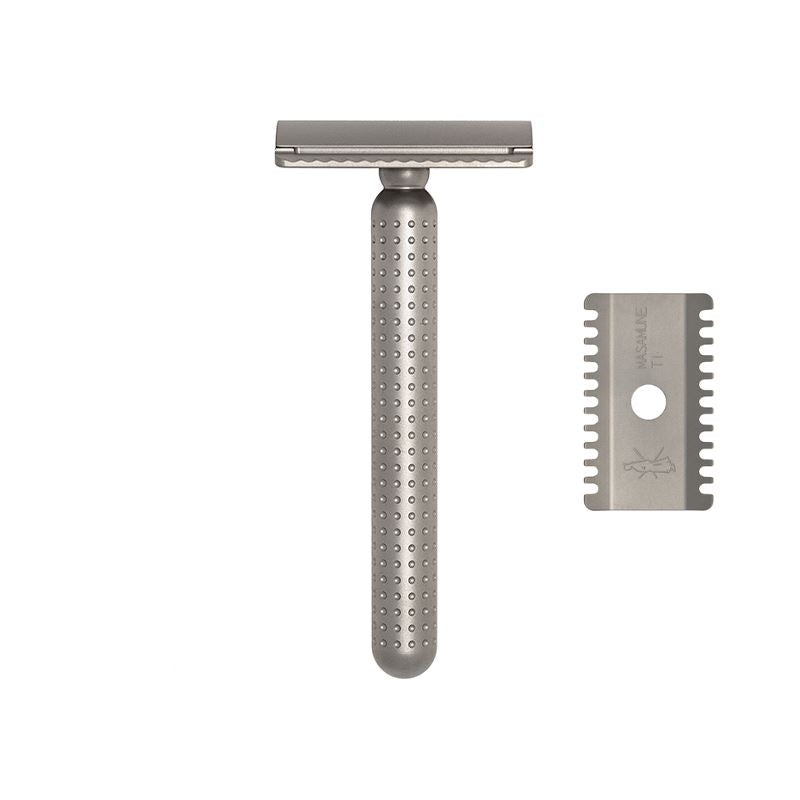 Masamune Titanium Safety Razor (Matte with Dual Combs) - by Tatara Raz