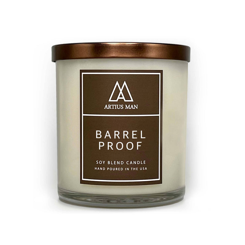 Soy Blend Wood Wick Candle - Barrel Proof Candle Artius Man 