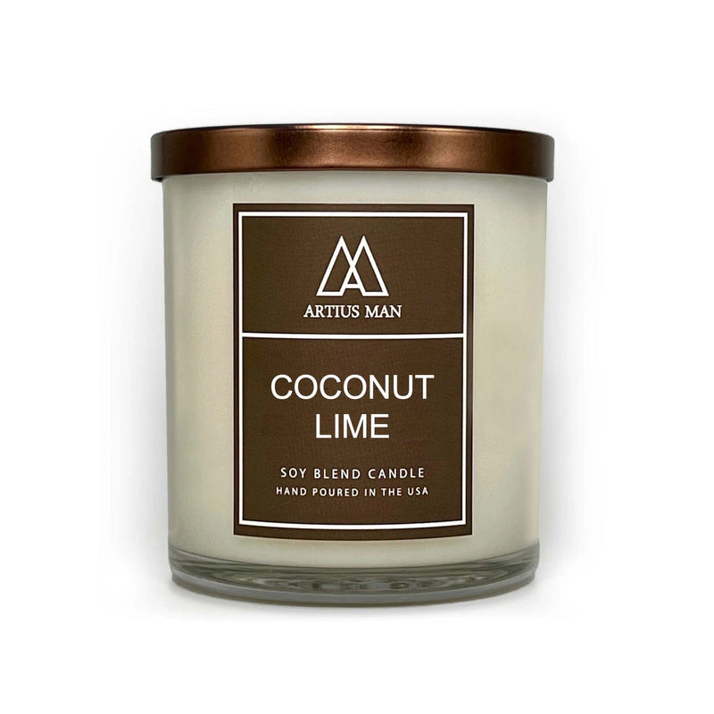 Coconut Lime - Soy Blend - Wood Wick Candle Artius Man 