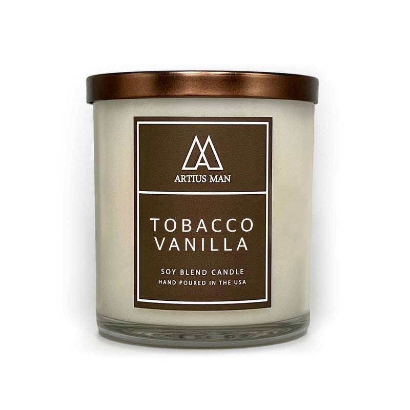 Soy Blend Wood Wick Tobacco Vanilla Candle Candle Artius Man 