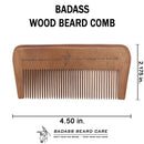 Badass Wood Beard Comb Beard Combs and Brushes Badass Beard Care 