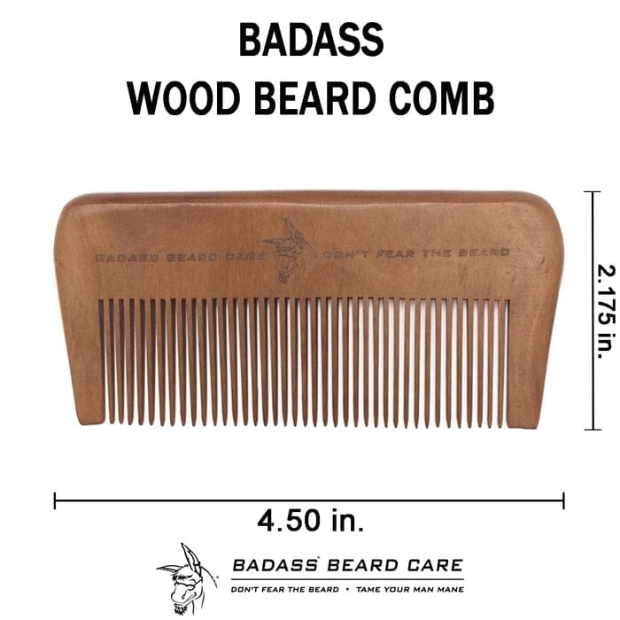 Badass Wood Beard Comb Beard Combs and Brushes Badass Beard Care 