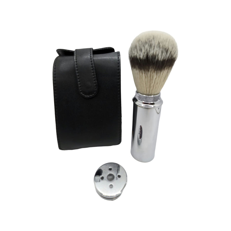 Synthetic Travel Shaving Brush and Razor Case - by PureBadger (Pre-Owned) Shaving Brush Murphy & McNeil Pre-Owned Shaving 