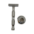 Polished Stainless Steel DE Scalloped Safety Razor with Pineapple Handle and Stand - by Timeless Razors (Pre-Owned) Safety Razor Murphy & McNeil Pre-Owned Shaving 