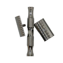 Polished Stainless Steel DE Scalloped Safety Razor with Pineapple Handle and Stand - by Timeless Razors (Pre-Owned) Safety Razor Murphy & McNeil Pre-Owned Shaving 