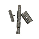 Polished Stainless Steel DE Scalloped Safety Razor with Pineapple Handle and Stand - by Timeless Razors (Pre-Owned) Safety Razor Murphy & McNeil Pre-Owned Shaving 