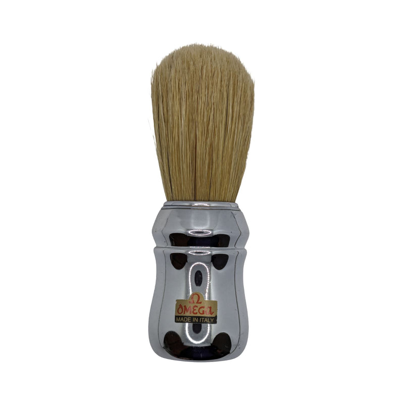 Chrome Plastic Boar Shaving Brush (10048) - by Omega (Used) Shaving Brush MM Consigns (SW) 