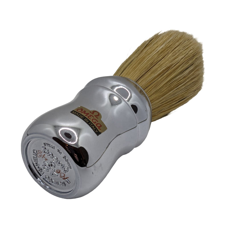 Chrome Plastic Boar Shaving Brush (10048) - by Omega (Used) Shaving Brush MM Consigns (SW) 