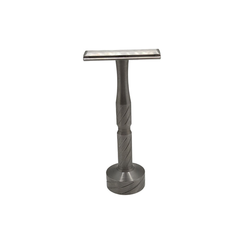 Blackland Vector Machined Stainless Steel Safety Razor and Stand - (Used) Safety Razor MM Consigns (AE) 