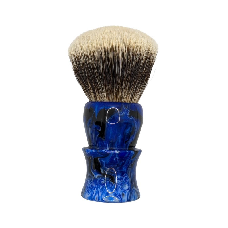 Blue/Black/White Swirl Shaving Brush (28m,V7 tip Knot) - by Turn-N-Shave (Used) Shaving Brush MM Consigns (AU) 