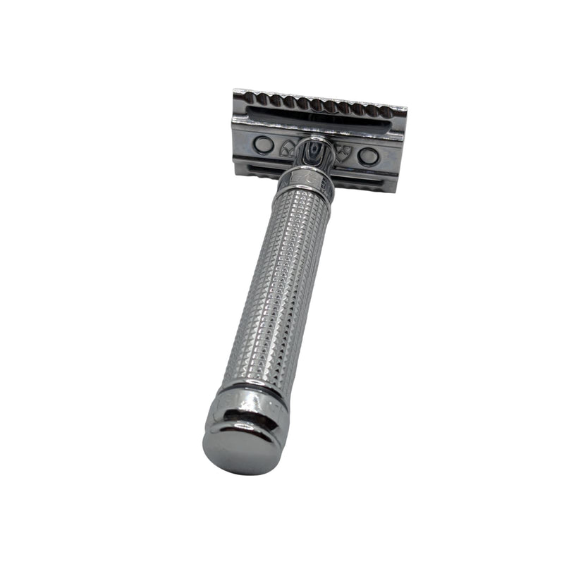 Chrome Diamond-Cut Knurled Handle DE Safety Razor - by Edwin Jagger (Used) Safety Razor MM Consigns (AU) 