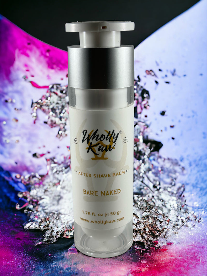Unscented After Shave Balm. Fragrance Free. Essential Oils Free. Vegan. Not tested on animals. Aftershave Balm WhollyKaw 