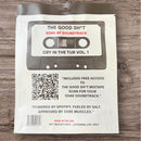 The Good Sh*t: Rear of bath salt pouch with soundtrack QR code