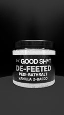 The Good Sh*t: De-Feeted bath salt jar on dark background