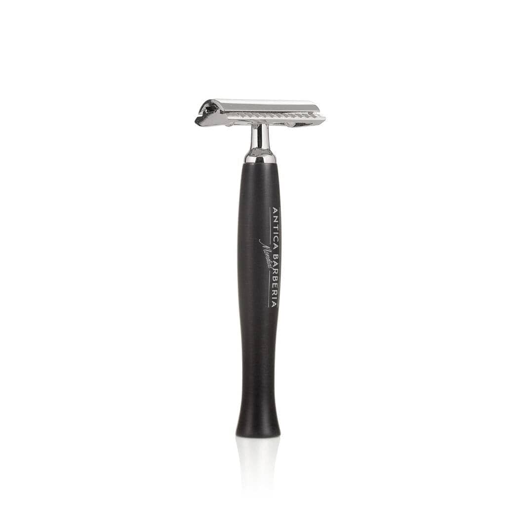 Panther Safety Razor with Black Brushed Aluminum Handle
