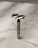 S1 Slant Razor Safety Razor Above the Tie Titanium Mirror Polish Safety Bar