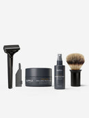 The Pro Starter Set Safety Razor Supply Jet Black White Birch & Sage 