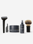 The Pro Starter Set Safety Razor Supply Matte Black White Birch & Sage 
