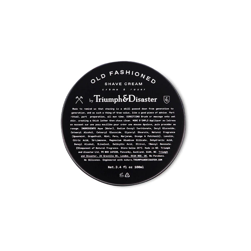 Old Fashioned Shave Cream (100ml Jar) - by Triumph & Disaster Shaving Cream Murphy and McNeil Store 