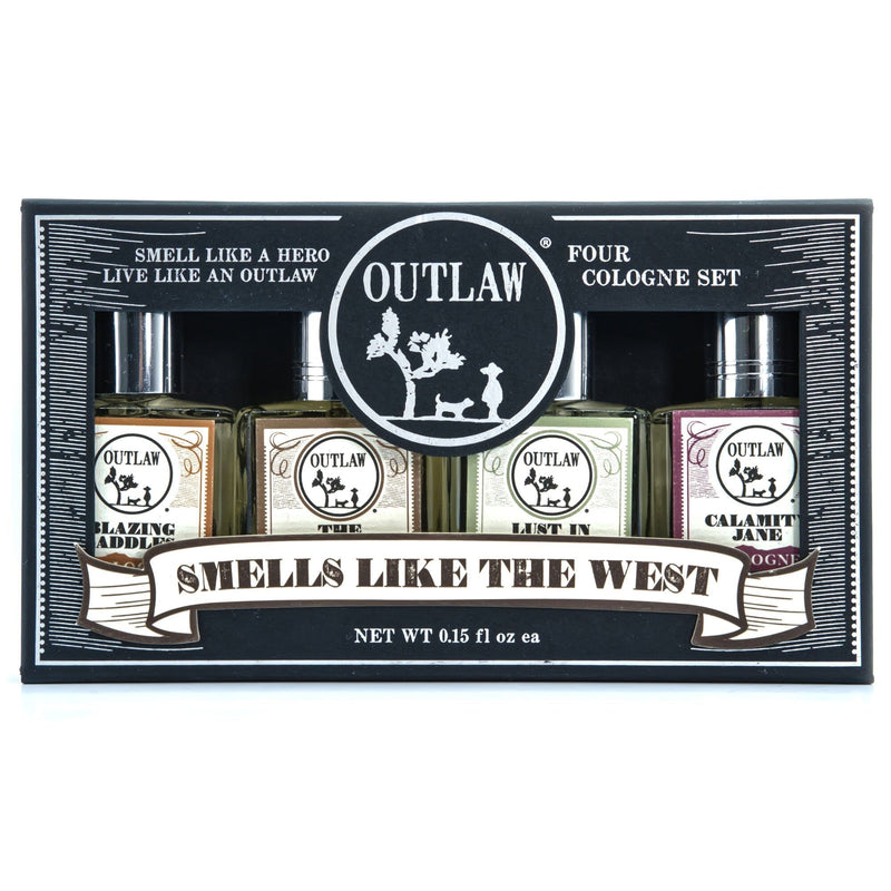 Outlaw Sample Cologne Set - A boxed set of 4 colognes to try Colognes and Perfume Outlaw The West - leather | campfire | whiskey 