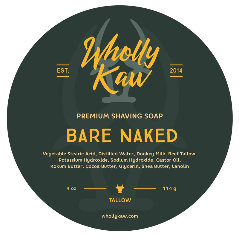 Bare Naked Shaving Soap Shaving Soap WhollyKaw Tallow 