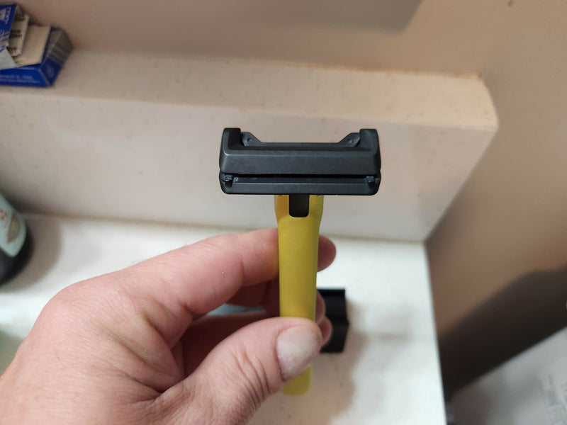 The Ridge Razor in Hyper Lime from One Blade Safety Razor Barbarian's Stockpile 