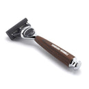 Wood Handle Razor with Gillette ProGlide Fusion Blade Cartridge Razor Hawkins & Brimble COM 