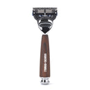 Wood Handle Razor with Gillette ProGlide Fusion Blade Cartridge Razor Hawkins & Brimble COM 