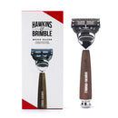 Wood Handle Razor with Gillette ProGlide Fusion Blade Cartridge Razor Hawkins & Brimble COM 