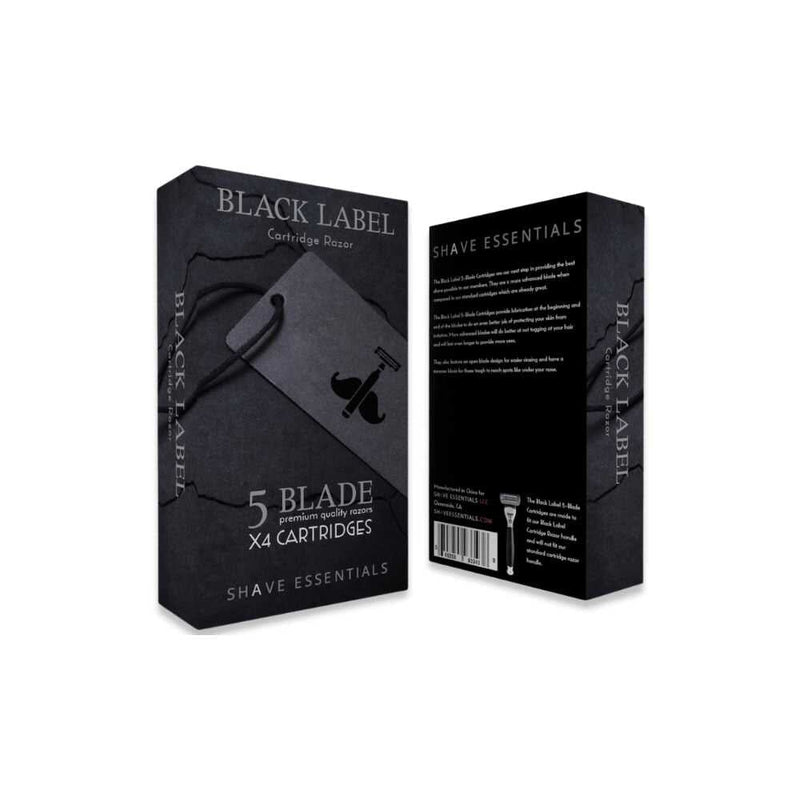 Black Label 5-Blade Cartridges Razor Blades Shave Essentials 