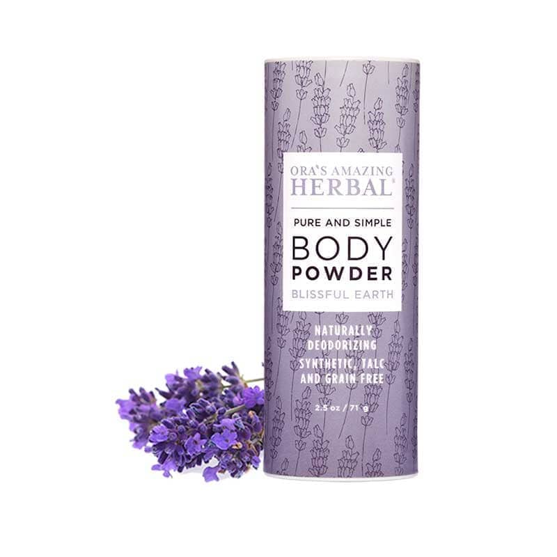 Talc Free Body Powder, Blissful Earth Lavender Scent Bath & Body Ora's Amazing Herbal 