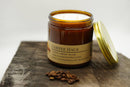 Coffee Haus Soy Wax Candle | 16 oz Double Wick Amber Apothecary Jar Candle Prairie Fire Tallow, Candles, and Lavender 