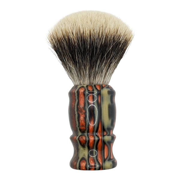 Tiger-Striped 26mm Badger Shaving Brush - by SmilezforMilez (Pre-Owned) Shaving Brush Murphy & McNeil Pre-Owned Shaving 