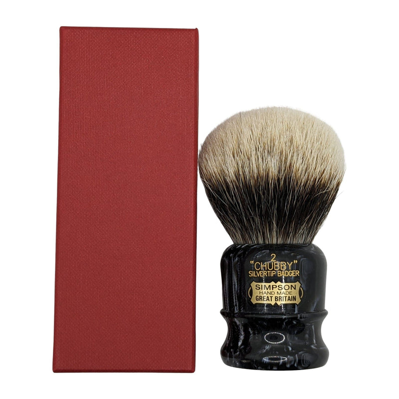 Limited Edition Chubby 2 2-Band Silvertip Badger (Black Marble) Shaving Brush - by Simpsons (Pre-Owned) Shaving Brush Murphy & McNeil Pre-Owned Shaving 