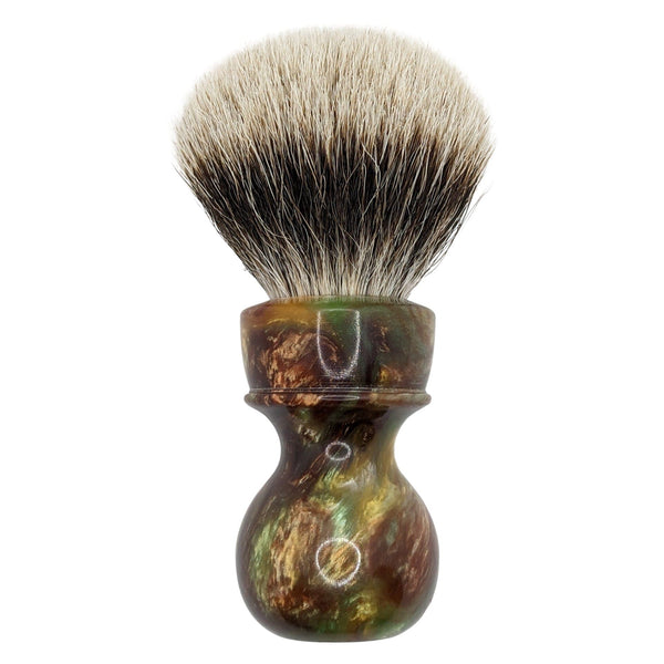 Bronze & Green 26mm Gel Tip Motorboat Shaving Brush - by SmilezforMilez (Pre-Owned) Shaving Brush Murphy & McNeil Pre-Owned Shaving 