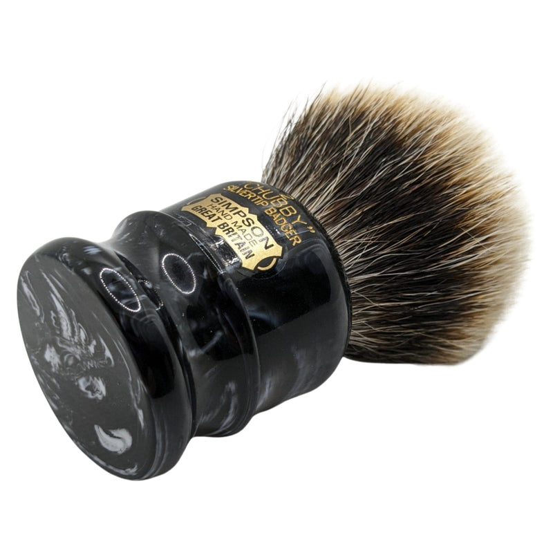 Limited Edition Chubby 2 2-Band Silvertip Badger (Black Marble) Shaving Brush - by Simpsons (Pre-Owned) Shaving Brush Murphy & McNeil Pre-Owned Shaving 