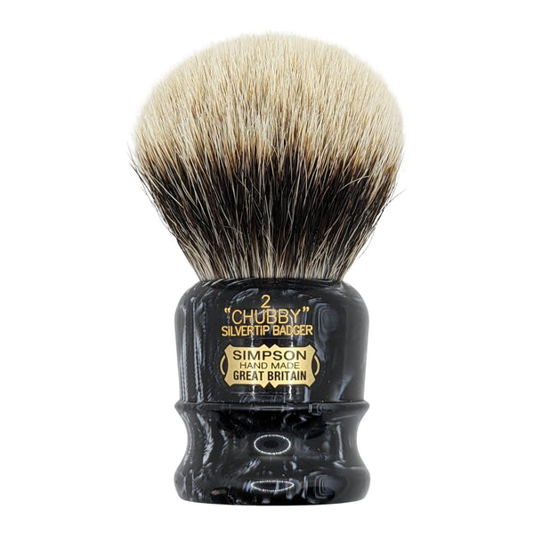Limited Edition Chubby 2 2-Band Silvertip Badger (Black Marble) Shaving Brush - by Simpsons (Pre-Owned) Shaving Brush Murphy & McNeil Pre-Owned Shaving 