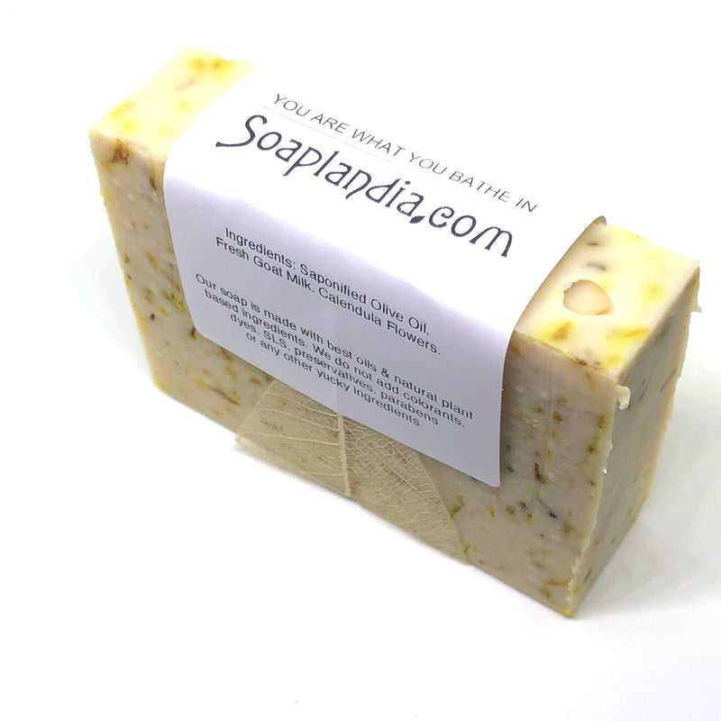 Goat Milk & Calendula Tea Soap, Unscented Bath Soap Soaplandia Soap Store 